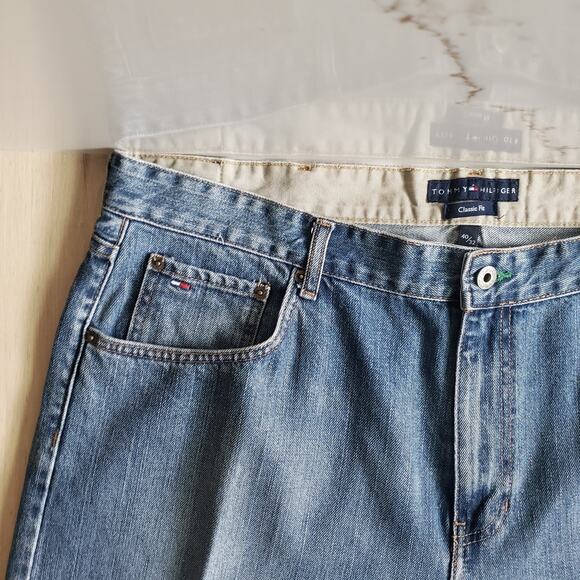 Tommy Hilfiger Jeans Mens 40 Classic Straight Bootcut American Embroidered 40x32 - Picture 5 of 10